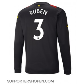 Manchester City Ruben Dias #3 Borta Matchtröja 2022-23 Långärmad